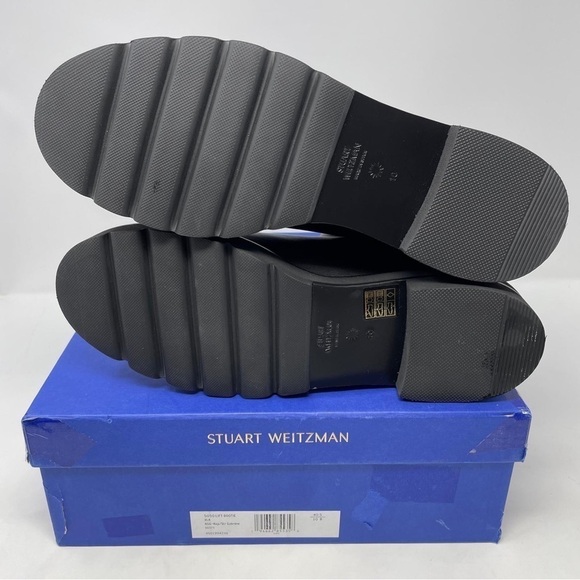 Stuart Weitzman 5050 Lift Black Leather Booties - new - Picture 11 of 12